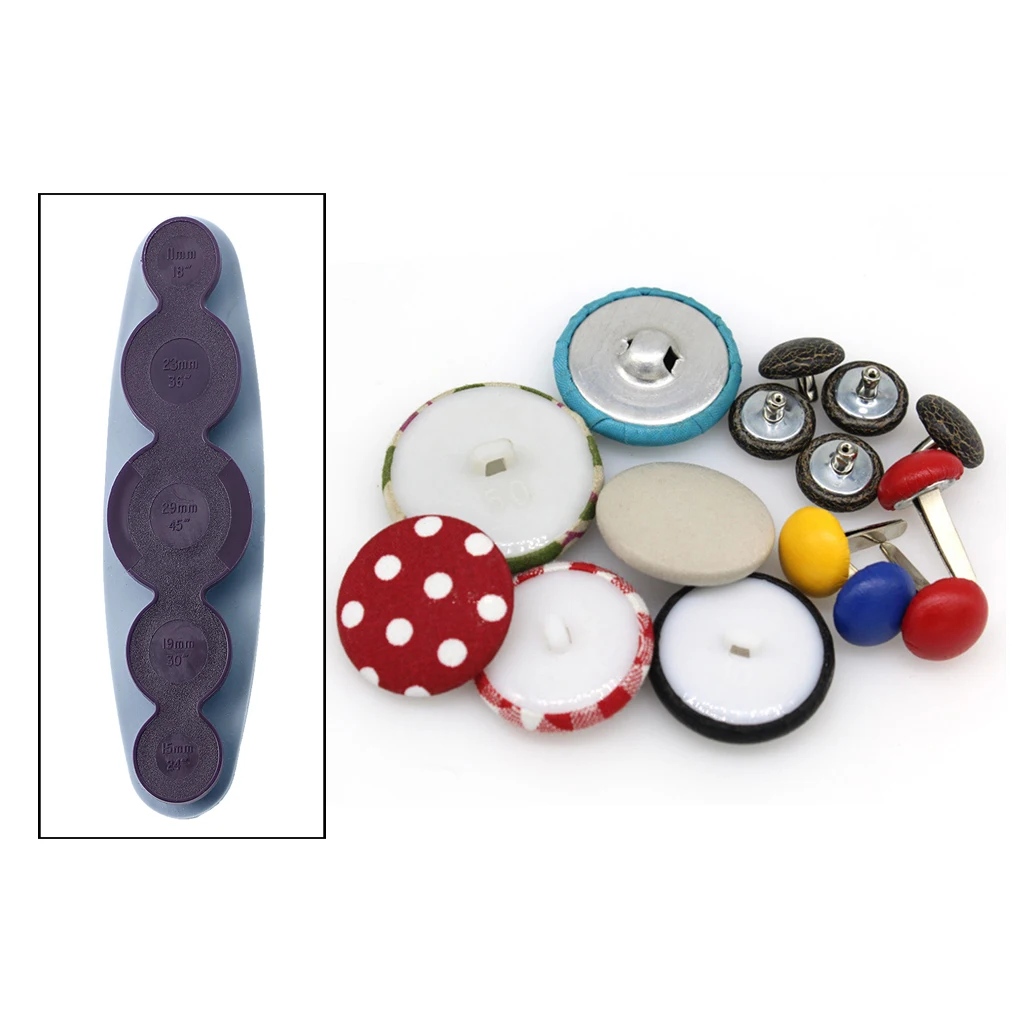 Plastic Round Cover Buttons Assembly Tool Kit DIY Cloth Button Bag Buckle Sewing Fabric Crafts 11mm, 15mm, 19mm, 23mm, 29mm