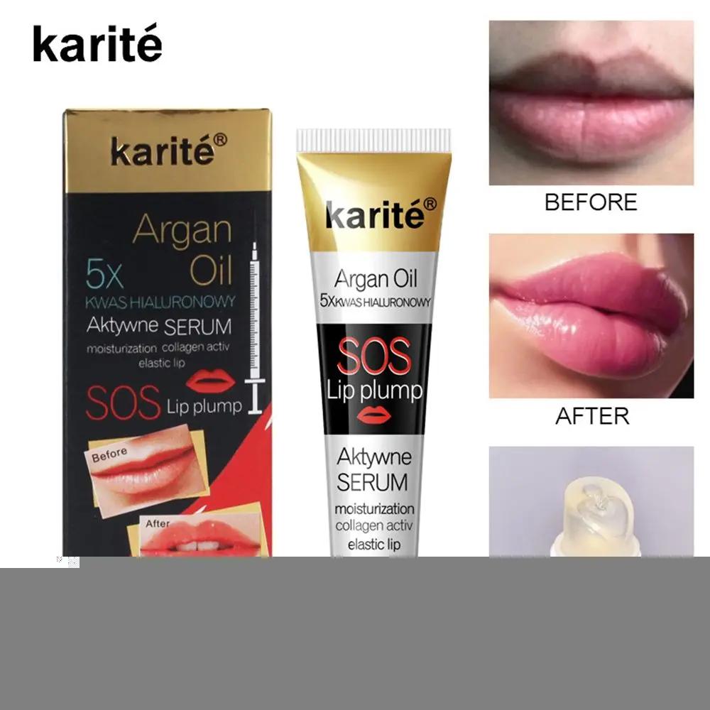 

17ML Lip Care Serum Lip Plumper Argan Oil Instant Volumising Jelly Lip Balm Moisturizing Repairing Reduce Lip Fine Line Build