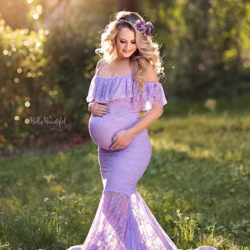 Плиссированное Платье для беременных фотосессии Макси платье женщин элегантное