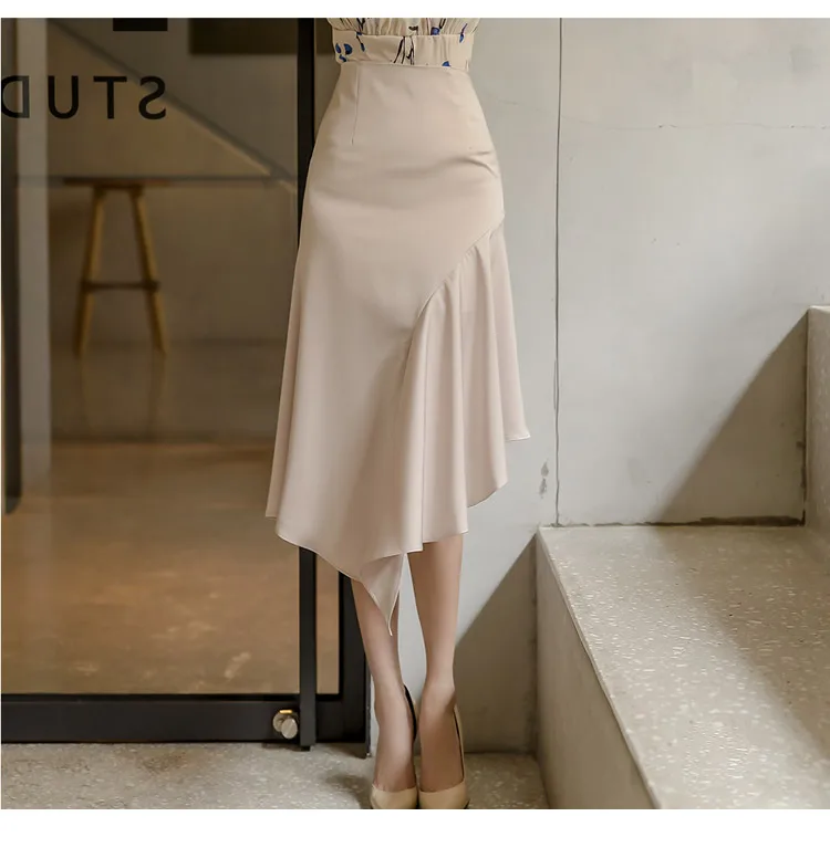 

summer Women printing Sleeveless Vest Top Bodycon High Waist Irregular Ruffles Skirt Two Piece Official Sets Sexy Suit