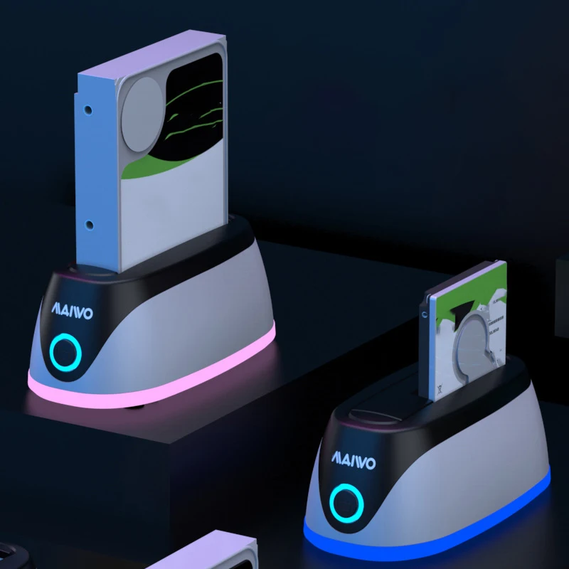 

MAIWO HDD SSD RGB Docking Station USB3.0 to SATA 3.0 HDD Docking Station Support for Windows10 Mac OS US Plug
