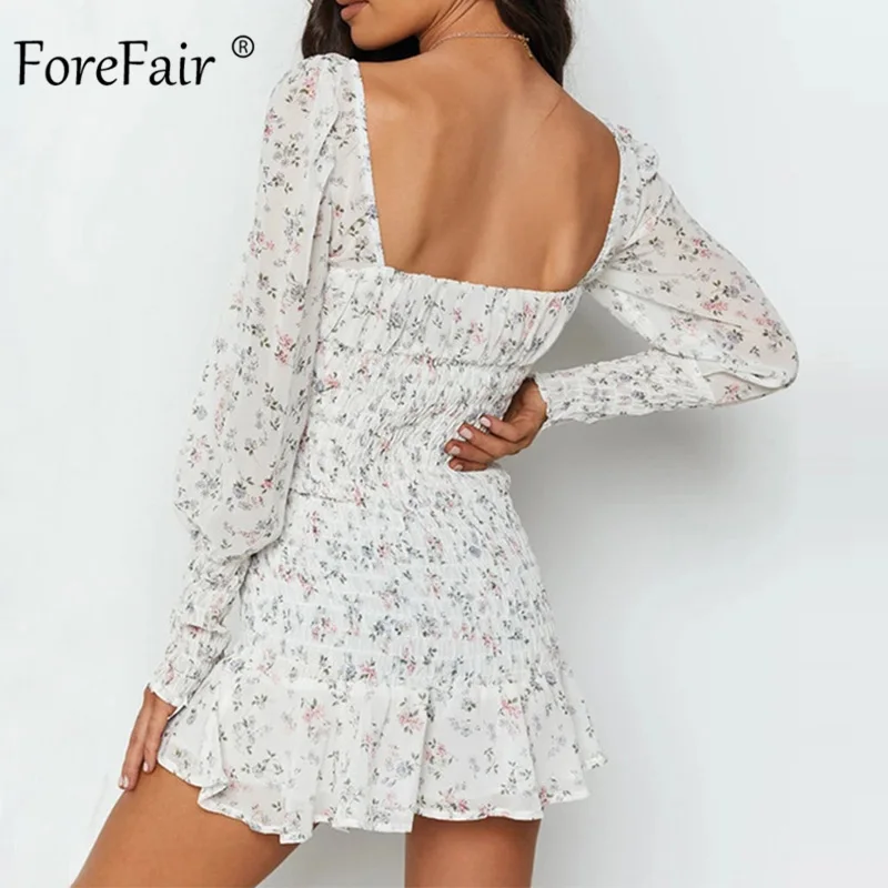 Платье Forefair женское с цветочным принтом пикантное короткое вечернее мини-платье