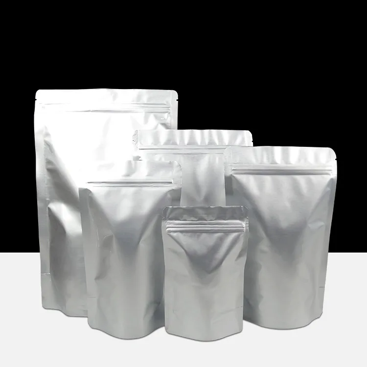 

50pcs Round Corner Aluminum Foil Ziplock Bag Stand up Aluminium Foil Jam Garlic Packaging Bag Coffee Beans Pouch
