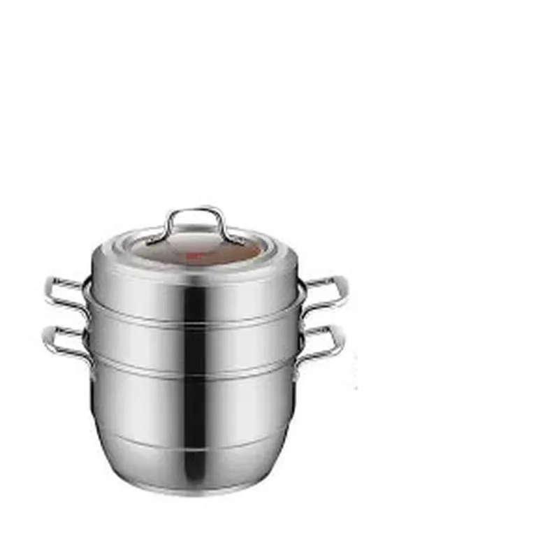 

Steamer Stainless Steel Household Multifunctional Large-capacity Three-layer Thick Steamed Buns Steamer Gas Induction Cooker