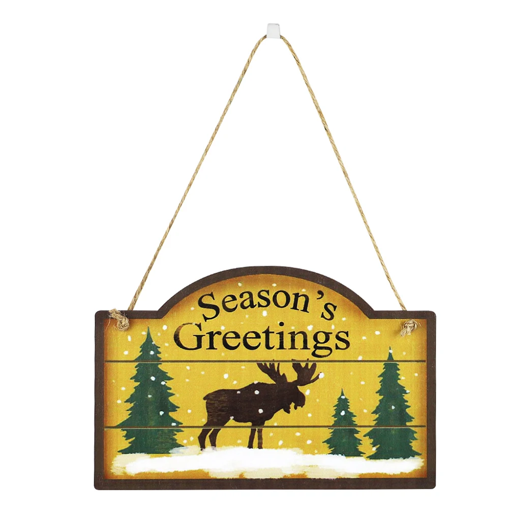 

Рождественская деревянная подвеска для двери в деревенском стиле, Рождественская настенная Подвеска для дома, окна, праздничная атмосфера ...