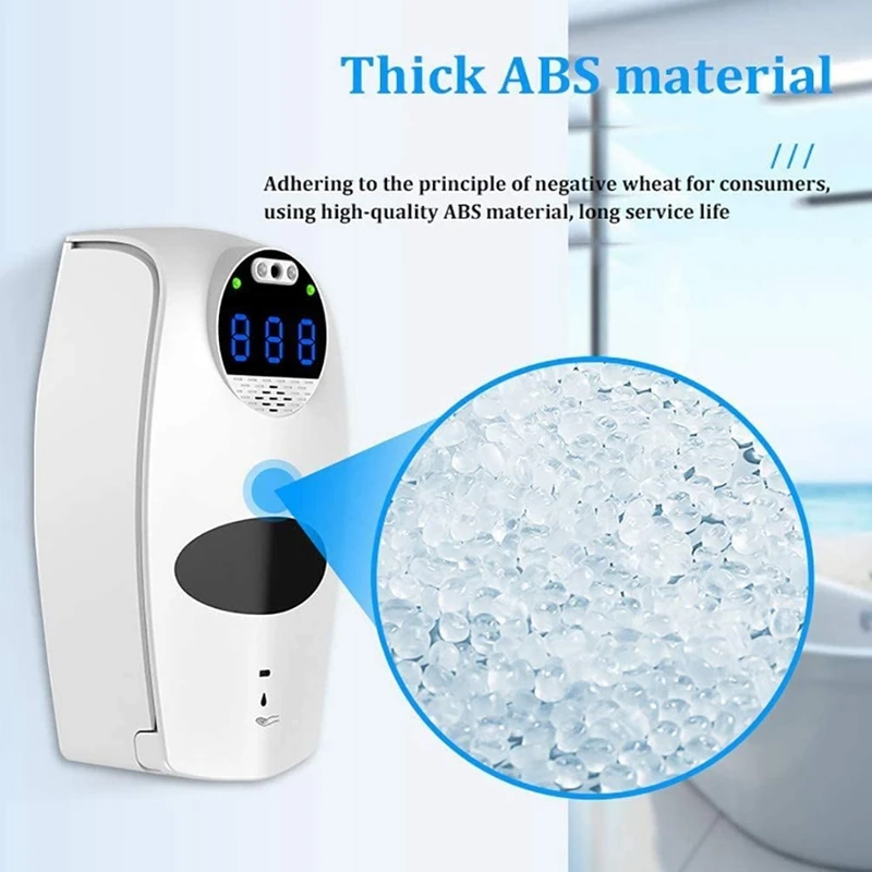 

Automatic Liquid Soap Dispenser Wall Mount Hand Sanitizers Dispenser with Thermometer,Touchless Infrared Induction Drop