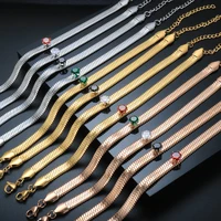 fashion luxury snake chain bracelet for women colorful zircon blade chain bracelet jewelry party gift wholesale 2021 trendy new