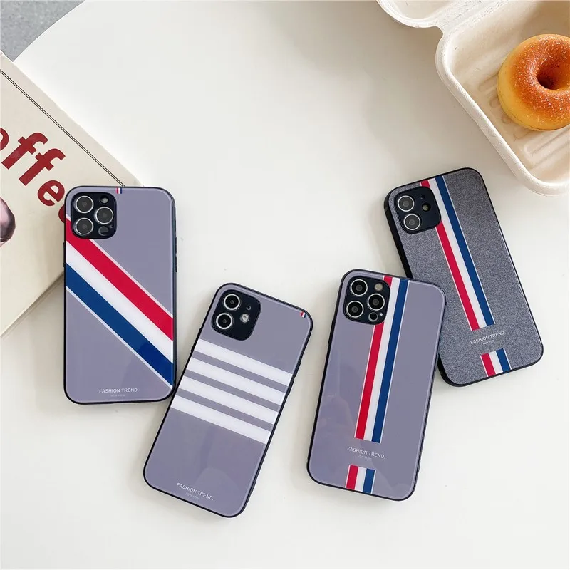 

Tempered glass soft Case For iPhone 11 12 Pro Max mini 7 8 6 6S Plus XR X XS MAX se phone Cover Korea fashion brand fundas capa