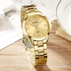 Часы CURREN женские золотистые, роскошные креативные Стальные наручные, с браслетом