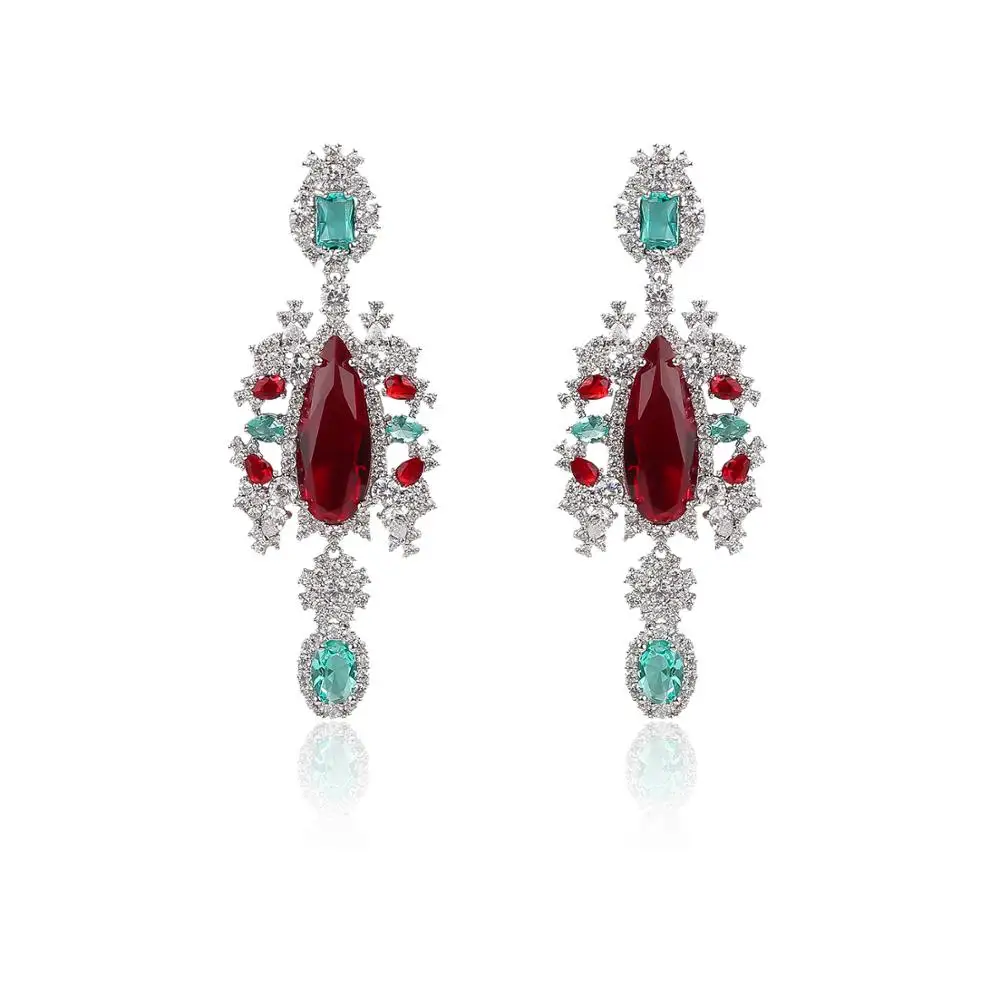 

Vintage Cubic Zircon CZ Drop Earrings, Crystals Dangle Earring for Bride, Women Girl Birthday Party Jewelry CE10933