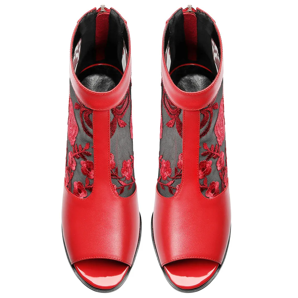 Ботинки женские из бычьей кожи роскошные полусапожки на высоком каблуке с