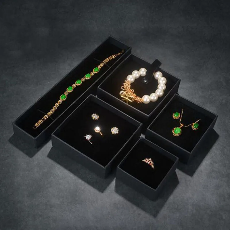 40pcs/Lot Square/Rectangle Engagement Ring Earrings Necklace Bracelet Display Gift Box Packaging Cardboard Boxes Customized