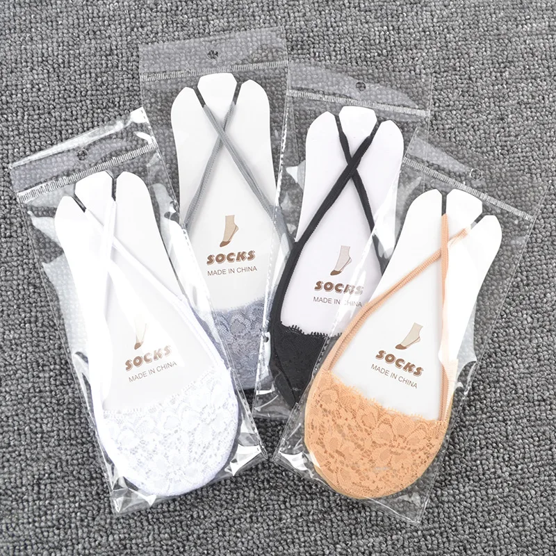 

4Pair/lot Summer Ultra-Thin Ladies Boat Socks Shallow Mouth Sling Half Palm Socks Invisible Lace Boat Socks