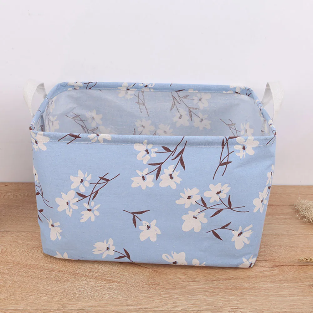 Корзина для белья с цветами и листьями мультяшный узор водонепроницаемые
