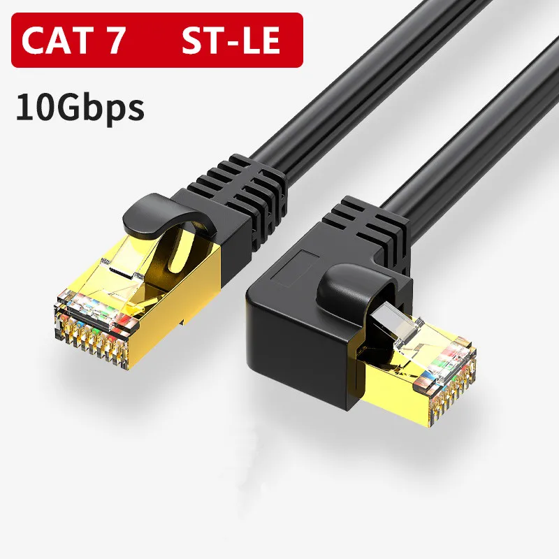 cat7 ethernet cable lan cable sftp rj45 network cable right angle 90 degree for compatible patch cord for computer router laptop free global shipping