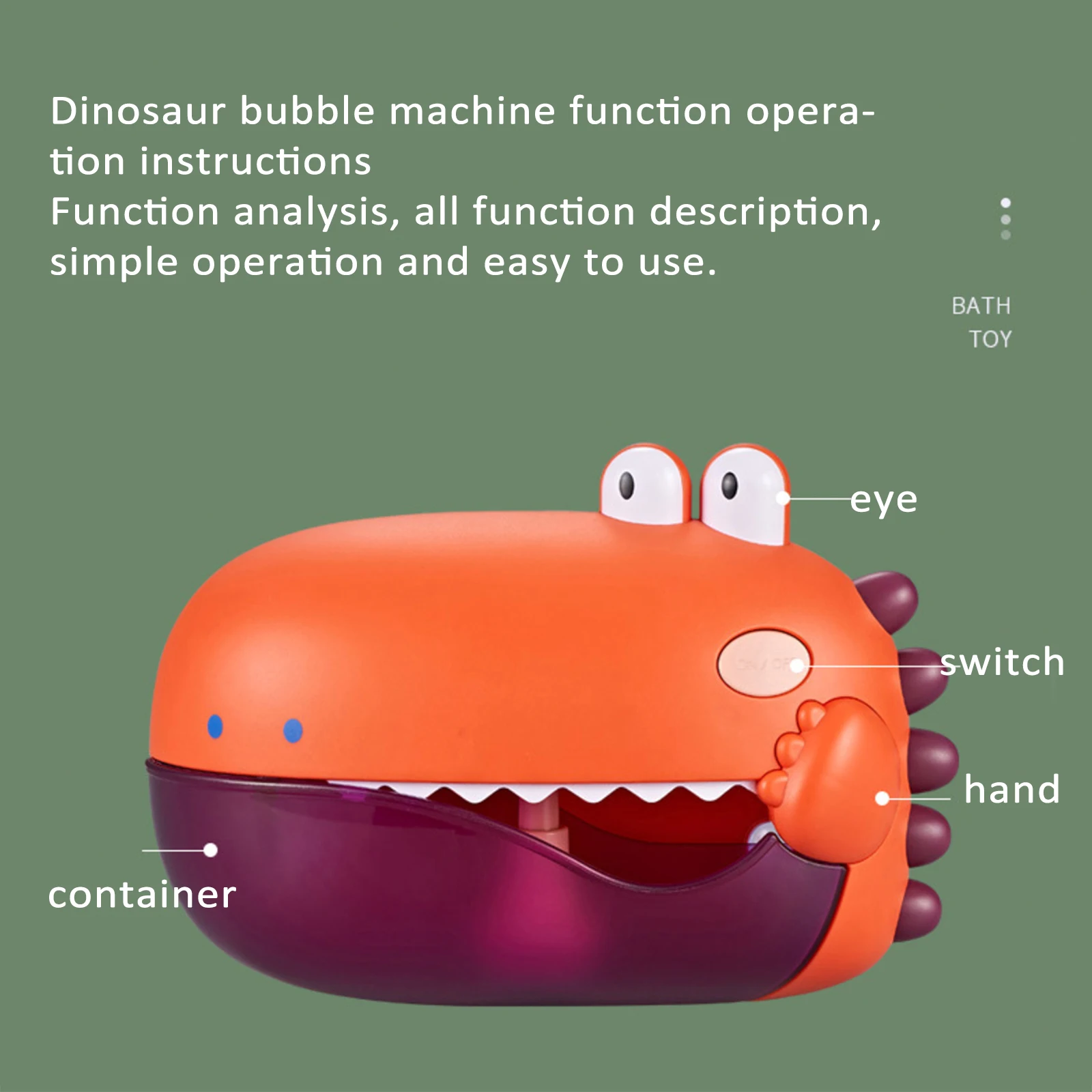 

Baby Automatic Spit Bubble Bath Toy Electric Dinosaur Bubble Machine Dinosaur Bubble Maker Bath Music Toy Child Shower Water Toy