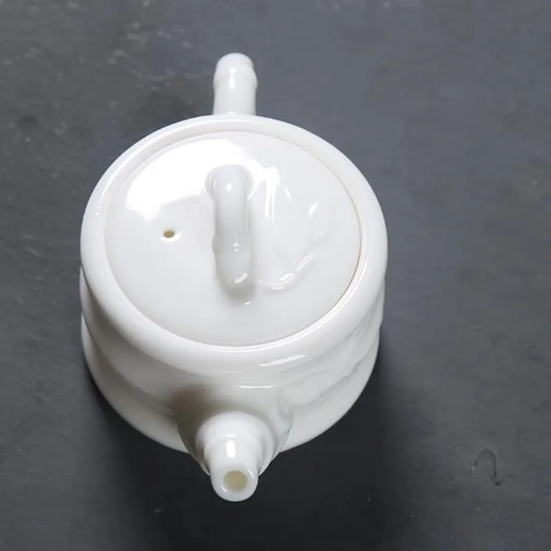 Ручной работы чайный набор кунг-фу белый фарфоровый чайник один xishi носить всем