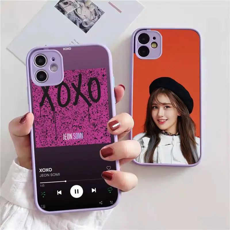 

HIMONBEN HIMONBEN Somi xoxo Phone Case For iphone 13 12 11 xr xs x 7 8 pro max light purple Soft TPU Silicone Clear Case Cover
