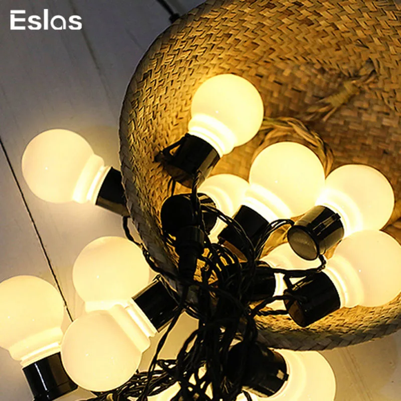 СВЕТОДИОДНАЯ Гирлянда Eslas с 20 лампочками уличная Водонепроницаемая лампочка