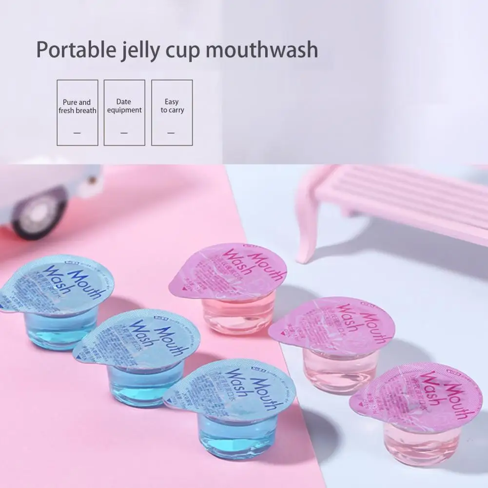 

5Pcs Portable Disposable Mint Rose Flavor Clean Mouth Jelly Cup Mouthwash Water Fresh Smell Accessories