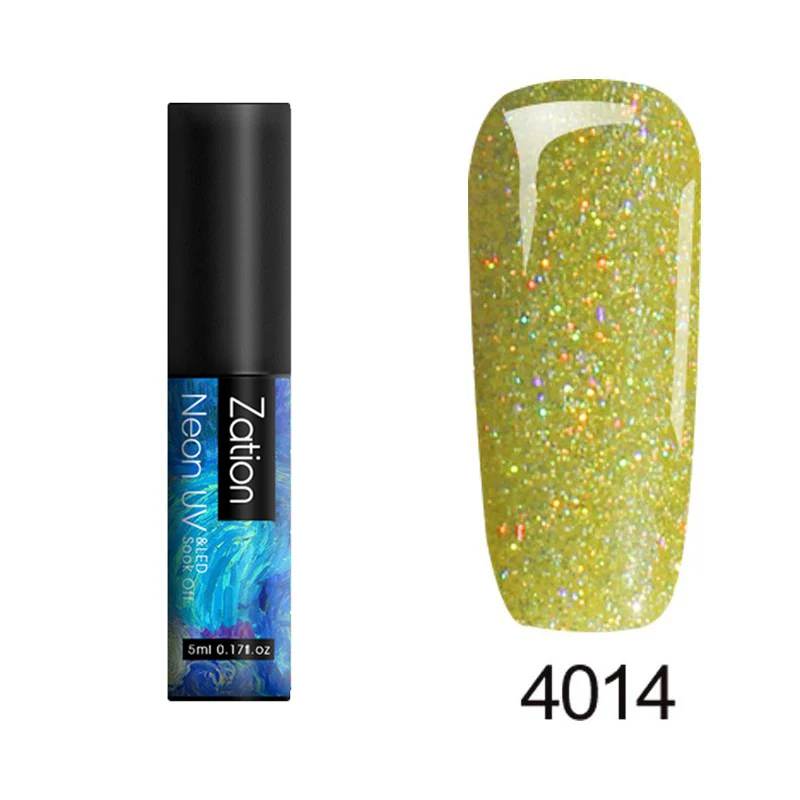 4014 Zation неоновый Гель-лак для ногтей 5 мл Полупостоянный гель uv Vernis верхнее покрытие лак все для маникюра Набор Гибридный гель лак для ногтей - Цвет: 4014