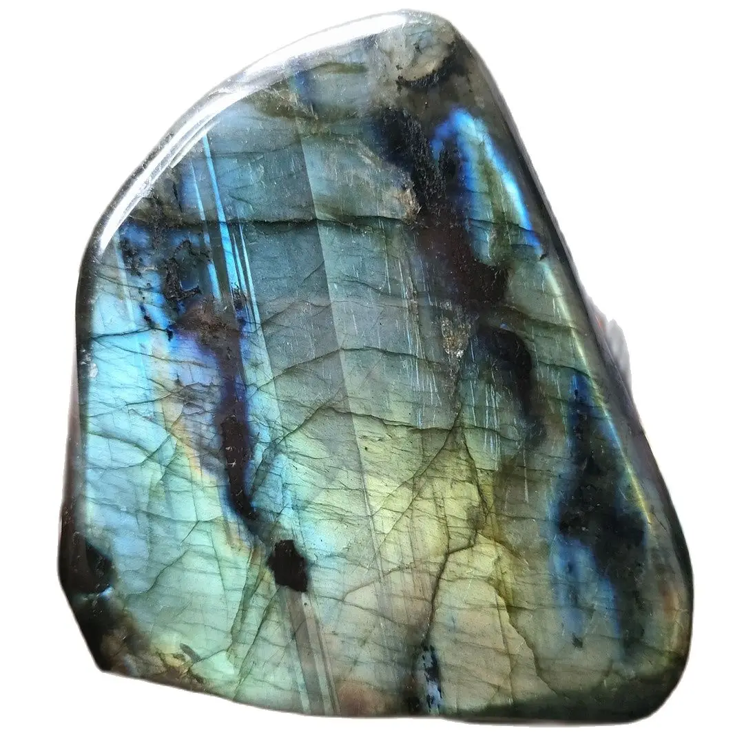 

Natural Labradorite Stone Specimen Crystal Moonstone Ornament Polished Free Form