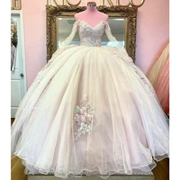 off shoulder ball gown quinceanera dresses for 15 party fashion 3d flower applique cinderella birthday gown