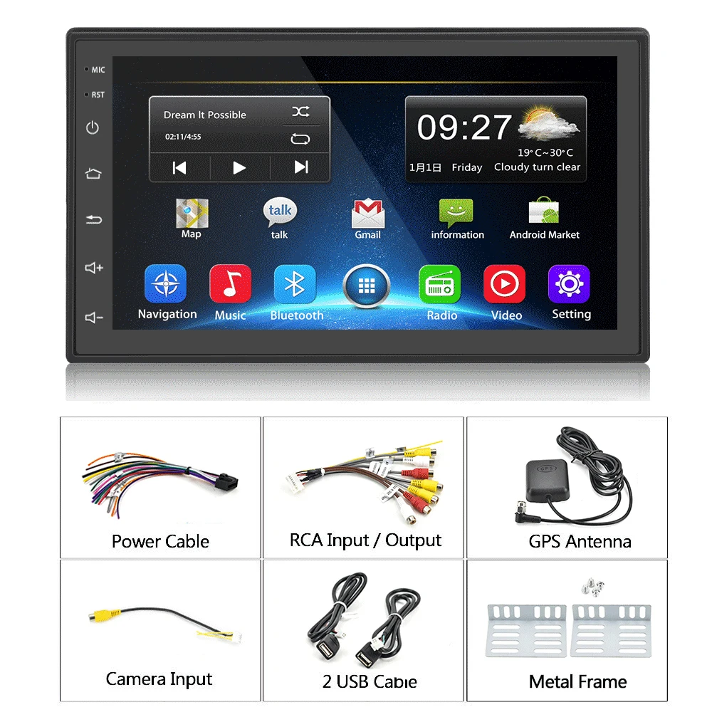 

LeeKooLuu Car Radio 2din Android 9.1 GPS Navigation 2G+ 32G Autoradio Bluetooth WIFI MirrorLink 7" 2.5D Touch Screen Stereo