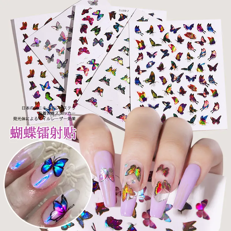 

12pcs Butterfly Nail Art Stickers Sliders Flowers Full Cover Nail Water Transfer Decals Tattoo Foils Decorations HD01-12
