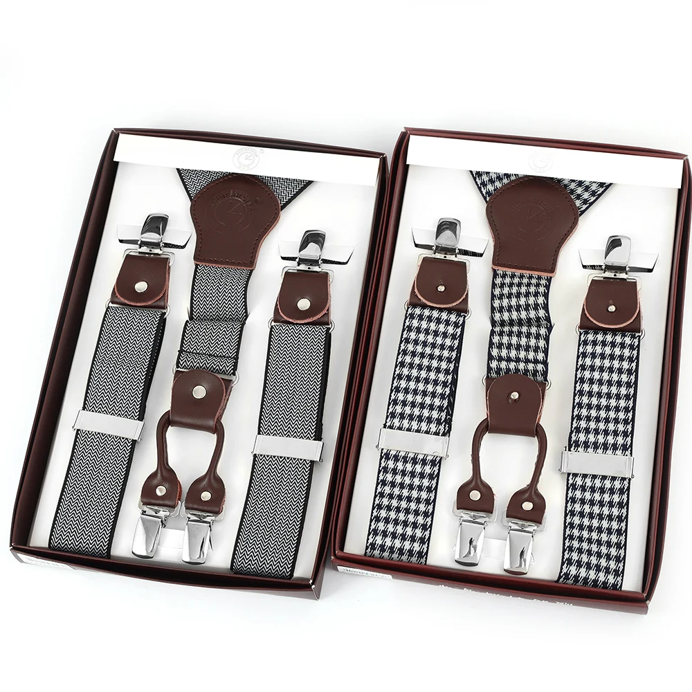 Топ Для мужчин подтяжки продажи эластичный из натуральной кожи коричневого