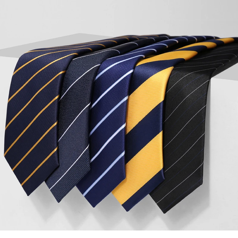 

Новинка 2022, высококачественный роскошный мужской галстук в полоску 7 см, Модный классический свадебный деловой дизайнерский брендовый галс...