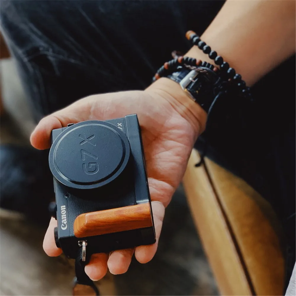 Деревянная рукоятка с алюминиевой основой Кронштейн для CANON G7X