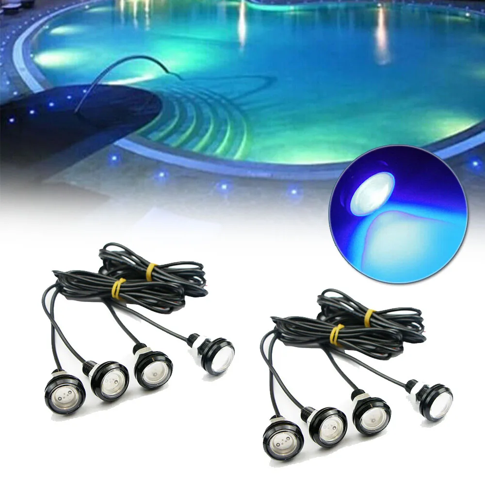 

8pcs LED Boat Light Waterproof Underwater Troll Swimming Pool Pond Fountain Light 12V DC 10000k IP68 Fits All Boat And Trailer