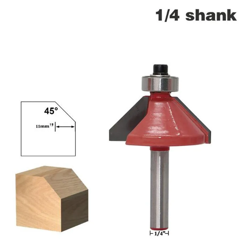 1 шт. 1/4 &quotхвостовик фаски концевые фрезы 45 градусов и конические фреза для