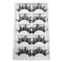 thick fake eyelashes 5 pairs super soft long lashes thick volume faux cils cross reusable strip eyelashes makeup wholesale