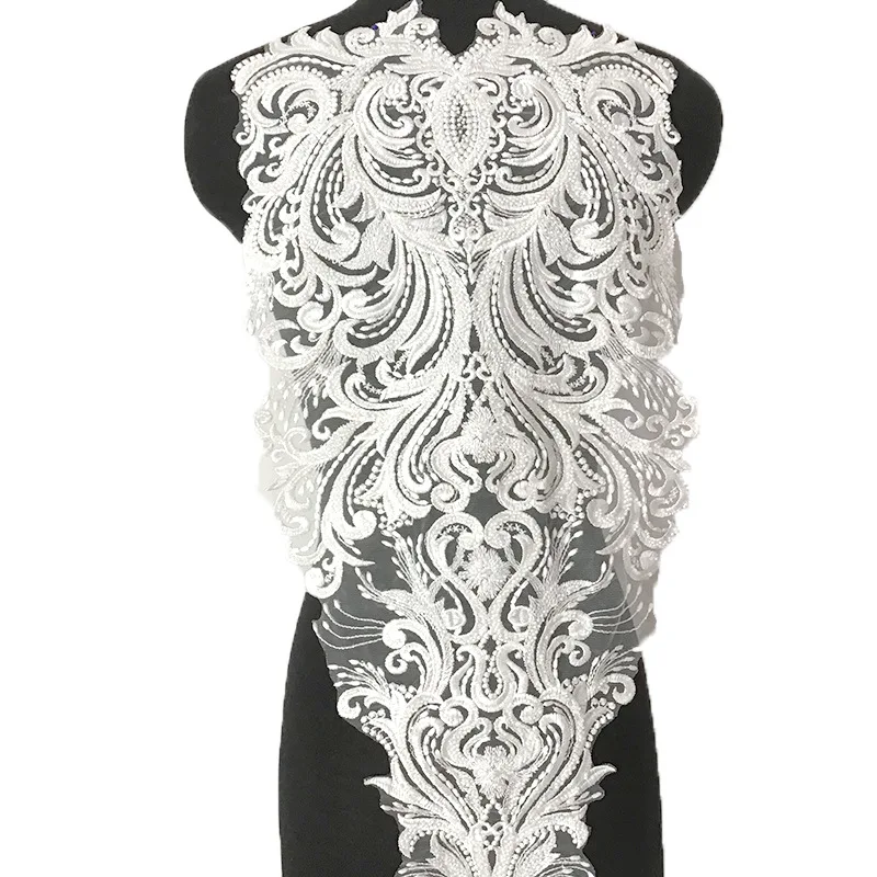 Вышитая бисером Кружевная аппликация в европейском стиле нашивка с цветами для