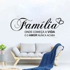 Большая португальская семья, наклейка на стену с надписью Never End Start для гостиной, дома, семьи, любви, спальни, виниловый Декор