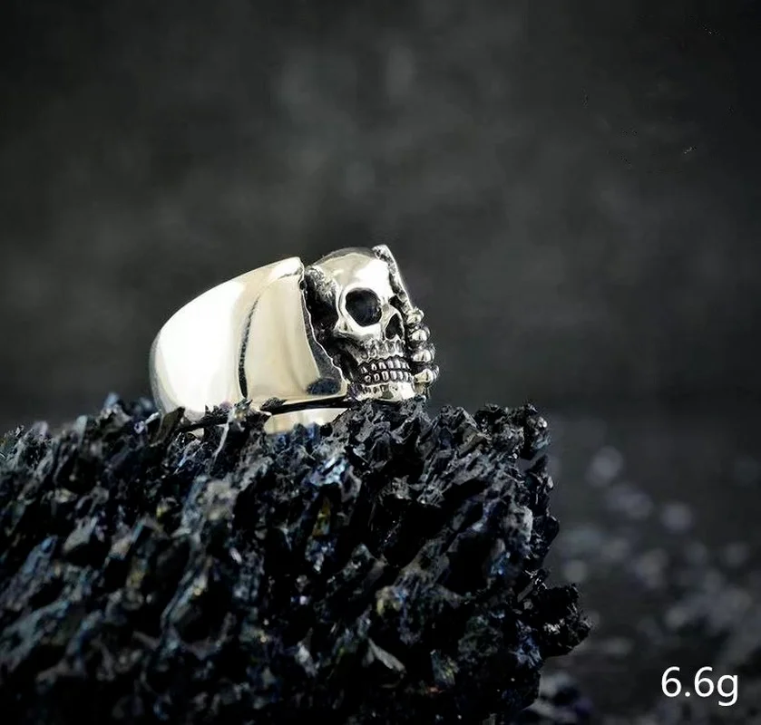 

2021 New Locomotive Punk Style Skull Domineering Retro Ring Male anillos hombre gothic accessories gold jewelry engagement ring