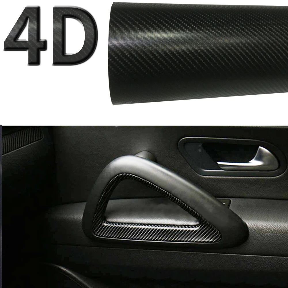 

Автомобильные аксессуары для интерьера 4D, Черная Виниловая панель из углеродного волокна, 1 шт., оберточная пленка, пленка для автомобиля, об...
