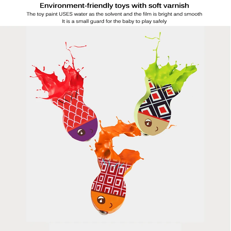 

IKAUOIE Montessori Educational Wooden Toys Kids Busy Board Mathematics Fishing Children Wooden Preschool Toys Counting Geometry