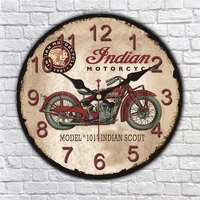 garage wall clocks modern red indian motorcycle clockstire rim clock vintage large silent decorative wall clocks watches
