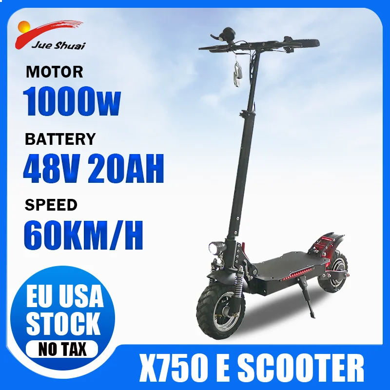

No Tax 48V Electric Scooters Adults Foldable with CE Certification Two Wheel E Scooter 1000W 10 Inch Tire EU USA Stock SL
