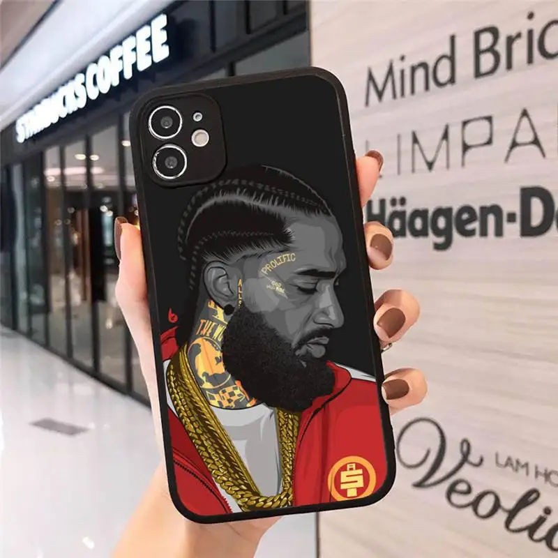 

Rapper Nipsey Hussle Phone Case Matte Transparent for iPhone 7 8 11 12 s mini pro X XS XR MAX Plus cover funda