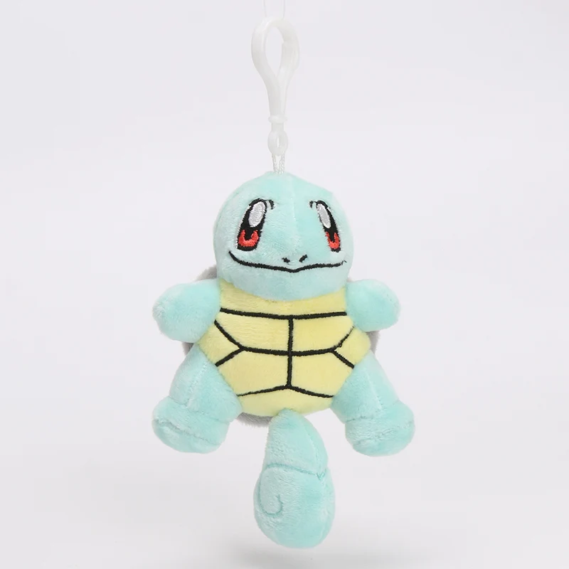 10cm Squirtle Takara Tomy Pokemon подлинный Пикачу плюшевый кулон в форме куклы Charmander Jigglypuff Bulbasaur животные куклы игрушки для детей - Цвет: 10cm Squirtle