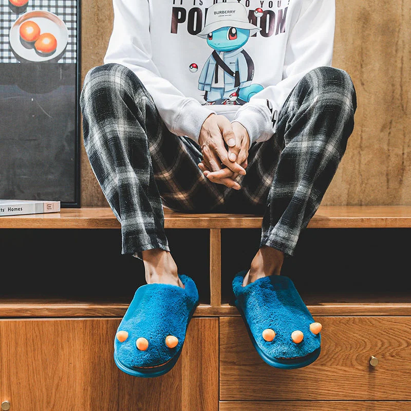 

Мужские и женские хлопковые тапочки, Зимние Симпатичные плюшевые теплые домашние Нескользящие хлопковые тапочки для пар