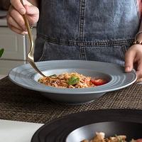 creative for family dining parties decor tray western food household tableware ceramic round plate straw hat plates ceramics