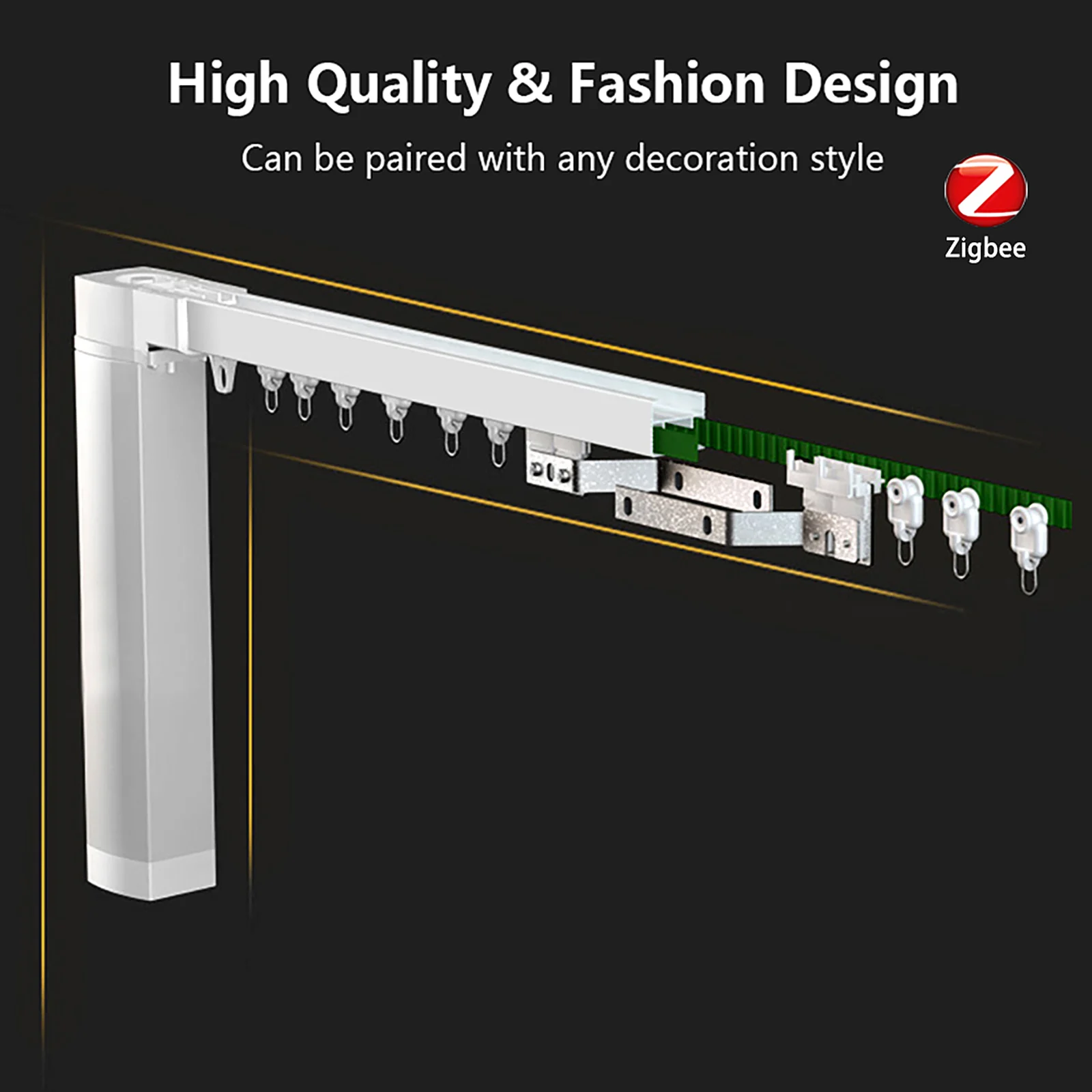 

Tuya Smart Zigbee Electric,Motorized Curtain Motor Auto Track Timing APP Remote Control Compatible with Alexa Google Home