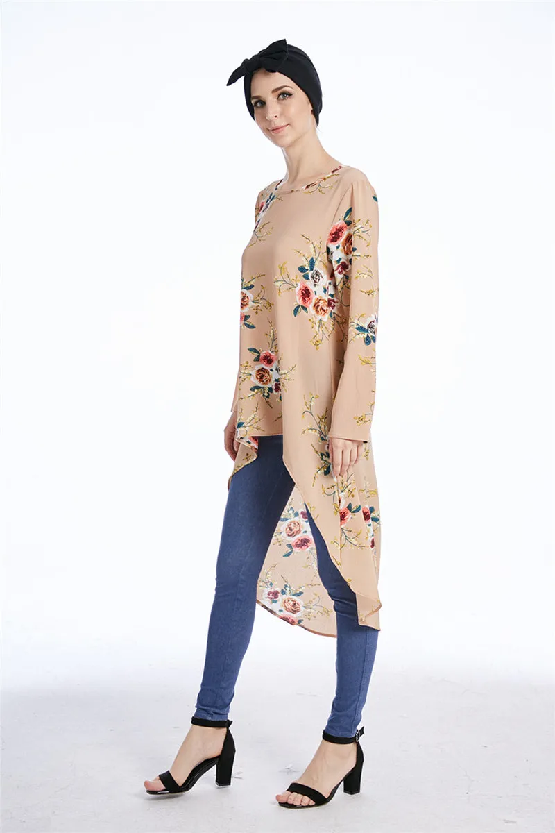 Блузка и рубашка в арабском мусульманском стиле Дубай Женский цветочный принт
