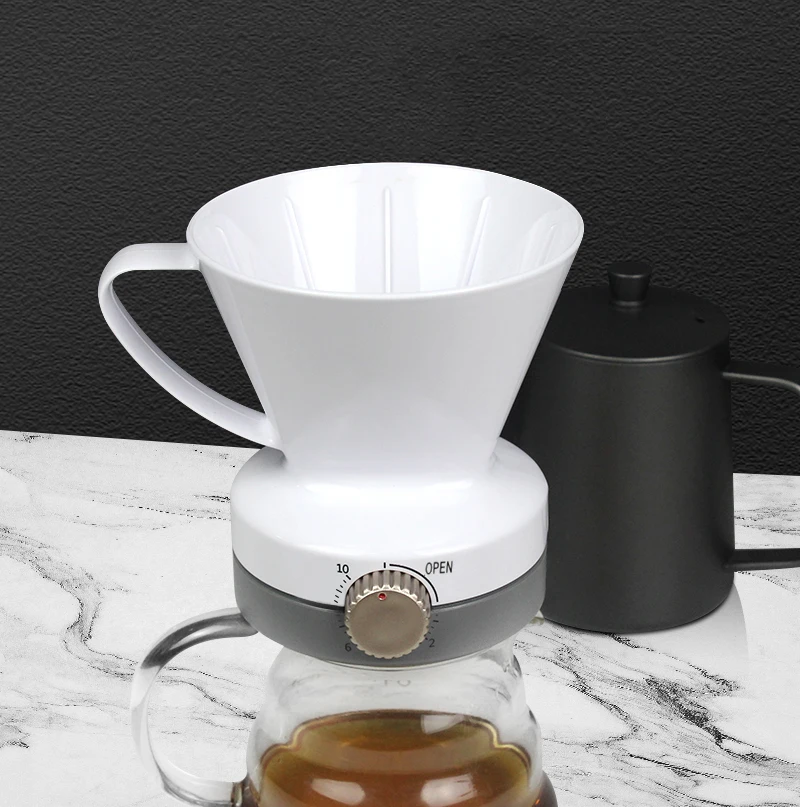 

1-4 Cups Coffee Dripper Creative Bookable Time Coffee Drip Filter Cup Permanent Pour Over Coffee Maker Engine PP material