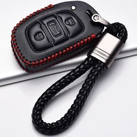 leather key cover car key case for hyundai ix30 ix35 ix20 tucson elantra verna sonata smart remote cover keychain protect bag